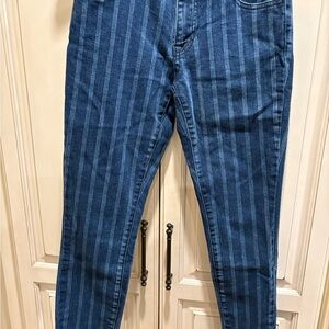 Pacsun striped Blue Women's Jeans with frayed bottom